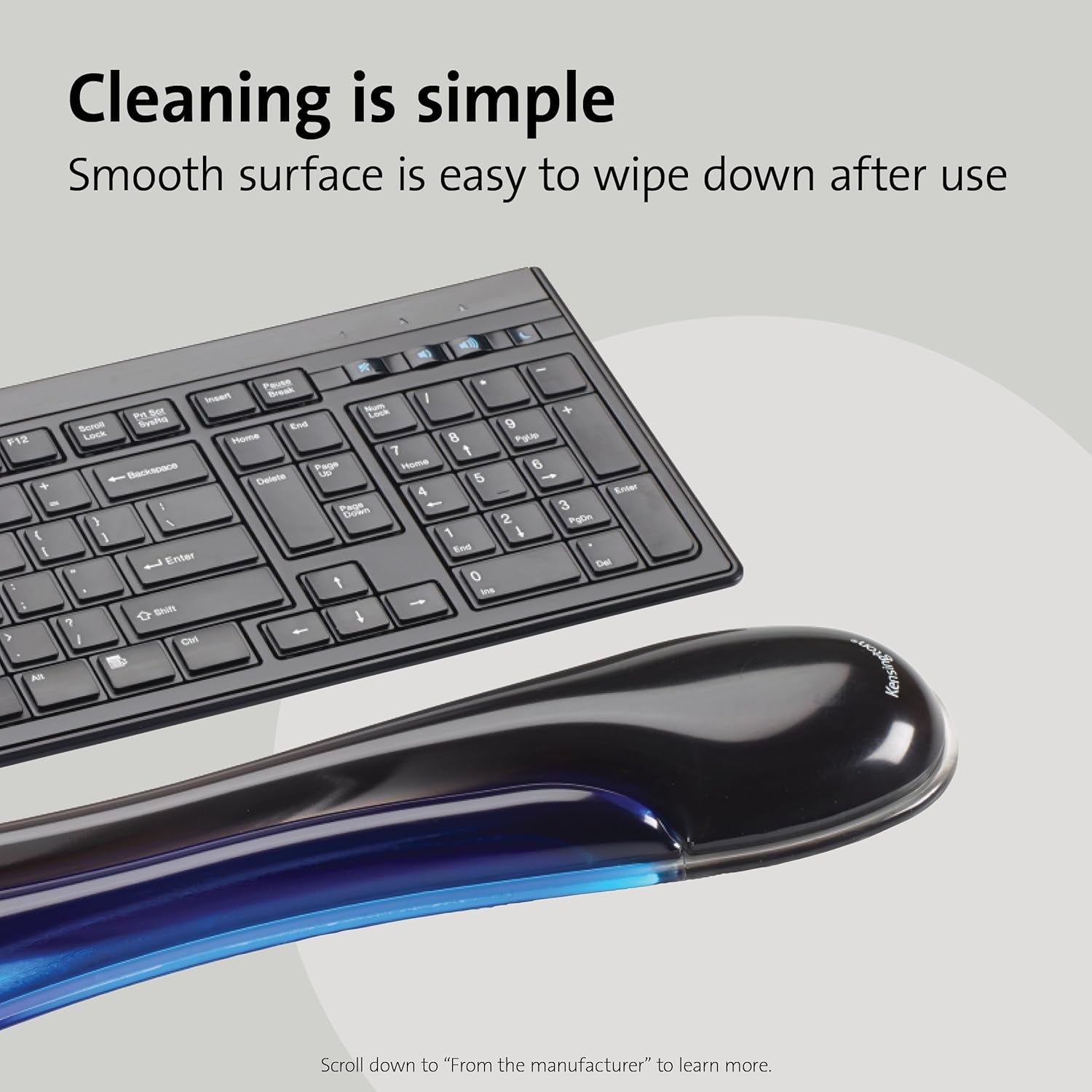Kensington Duo Gel Keyboard Wrist Rest, Ergonomic Support with Ventilation Channel, Universal Compatibility (K62397AM) Blue