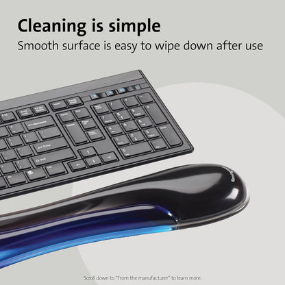 Kensington Duo Gel Keyboard Wrist Rest, Ergonomic Support with Ventilation Channel, Universal Compatibility (K62397AM) Blue