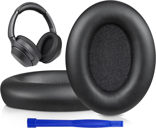 Earpads for Sony WH-1000XM3 Over-Ear Headphones, Softer Protein Leather, Noise Isolation Memory Foam, Added Thickness (Black)