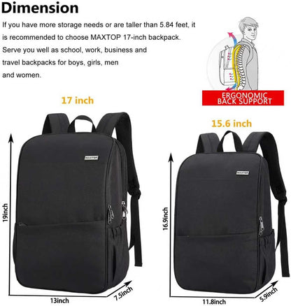 Deep Storage Laptop Backpack Business Anti-Theft Backpacks[Water Resistant] College Computer Bookbag Fits 15 Inch Laptop Black