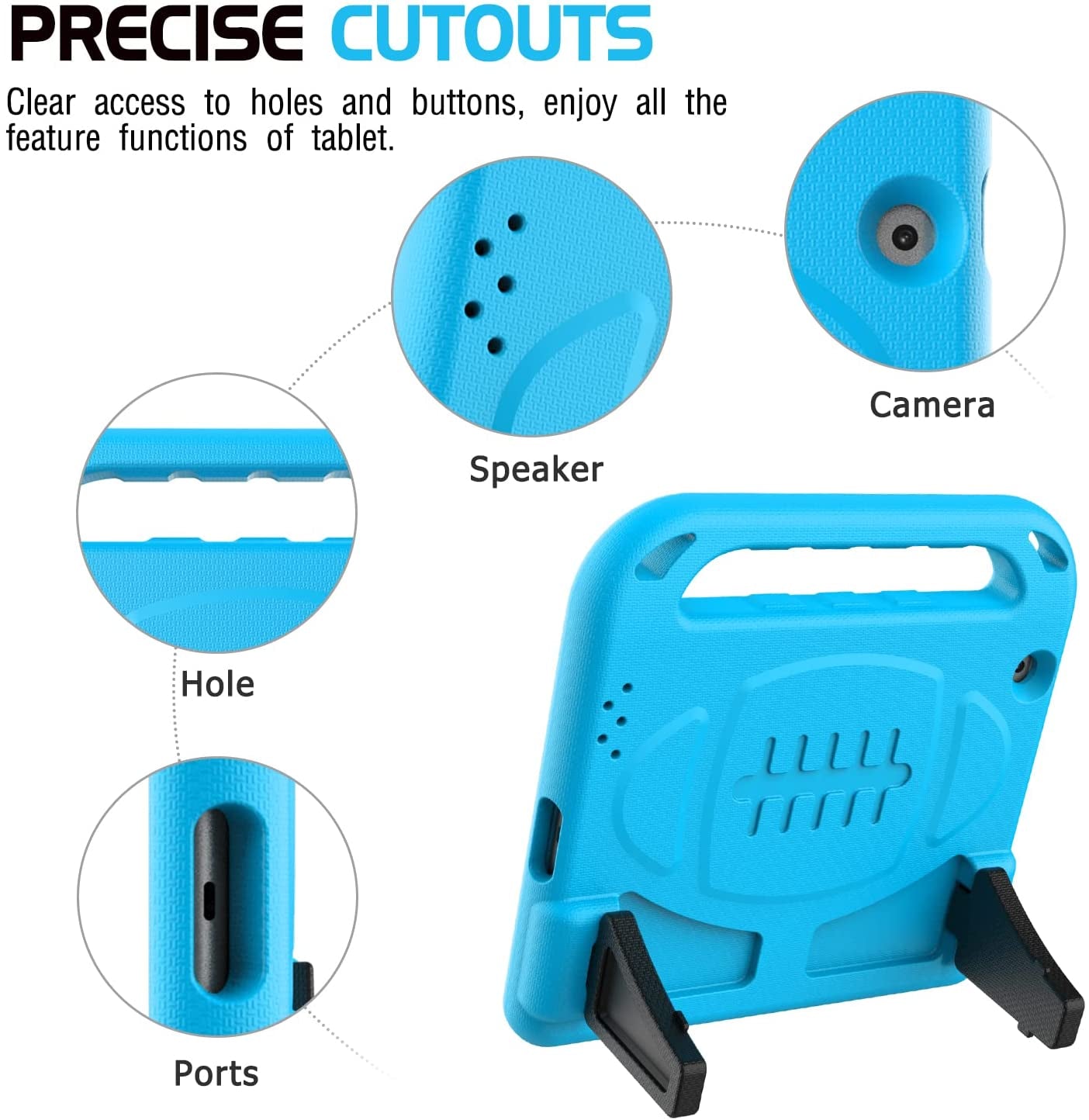 Kids Case Built-In Screen Protector for Ipad 2 3 4 （Old Model）- Shockproof Handle Stand Kids Friendly Compatible with Ipad 2Nd 3Rd 4Th Generation (Turquoise)