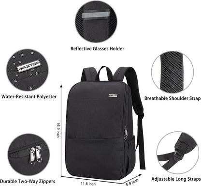 Deep Storage Laptop Backpack Business Anti-Theft Backpacks[Water Resistant] College Computer Bookbag Fits 15 Inch Laptop Black